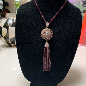Garnet long elegant necklace